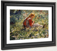 A Young Girl In A Flower Garden By Evert Pieters Fine Art Print