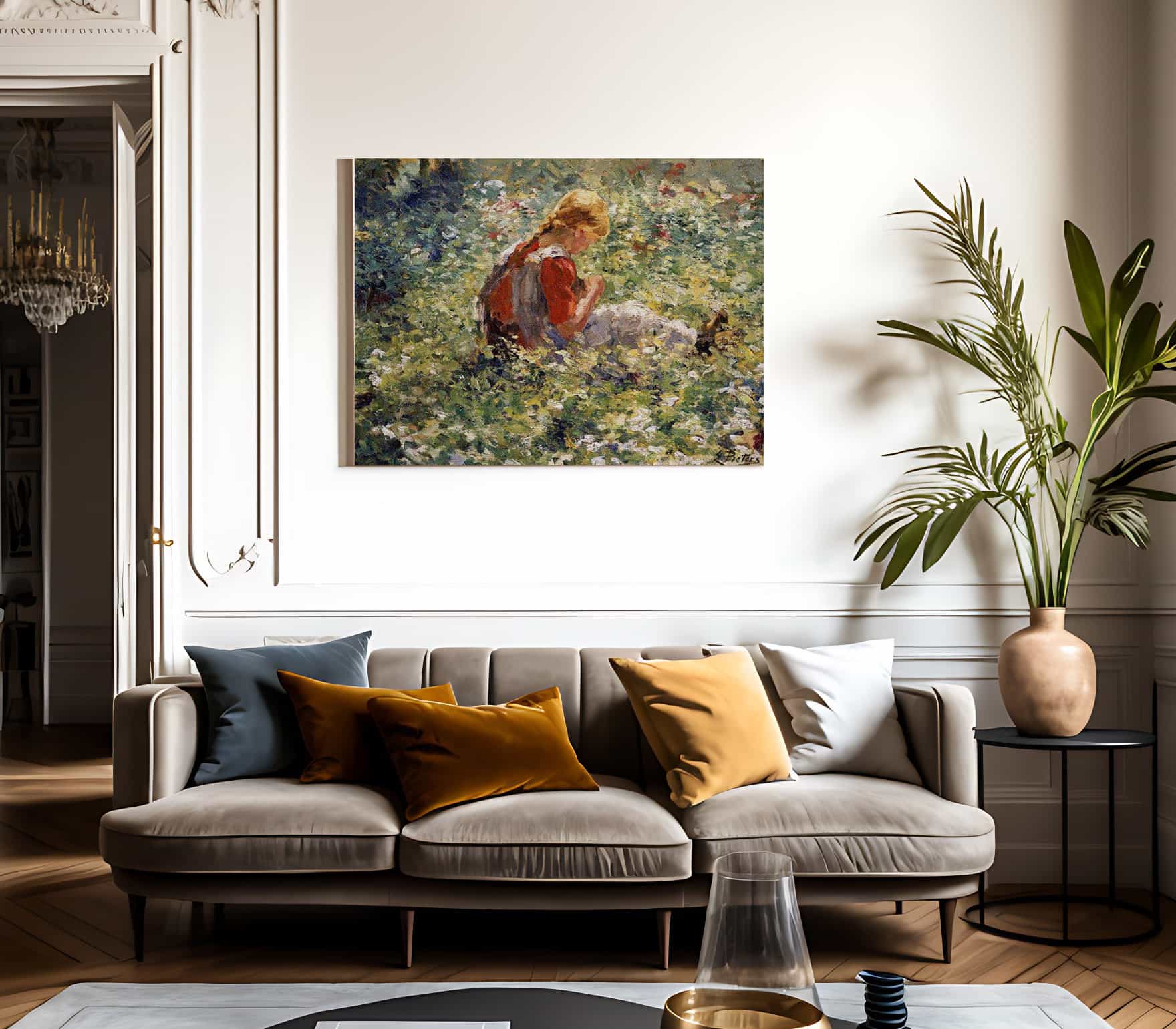A Young Girl In A Flower Garden By Evert Pieters Fine Art Print