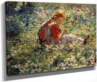 A Young Girl In A Flower Garden By Evert Pieters Fine Art Print