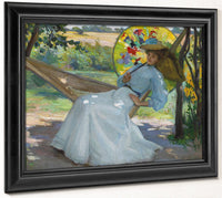 A Young Girl In A Hammock By Studio Of Joseph Kleitsch Fine Art Print