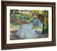 A Young Girl In A Hammock By Studio Of Joseph Kleitsch Fine Art Print