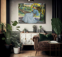 A Young Girl In A Hammock By Studio Of Joseph Kleitsch Fine Art Print