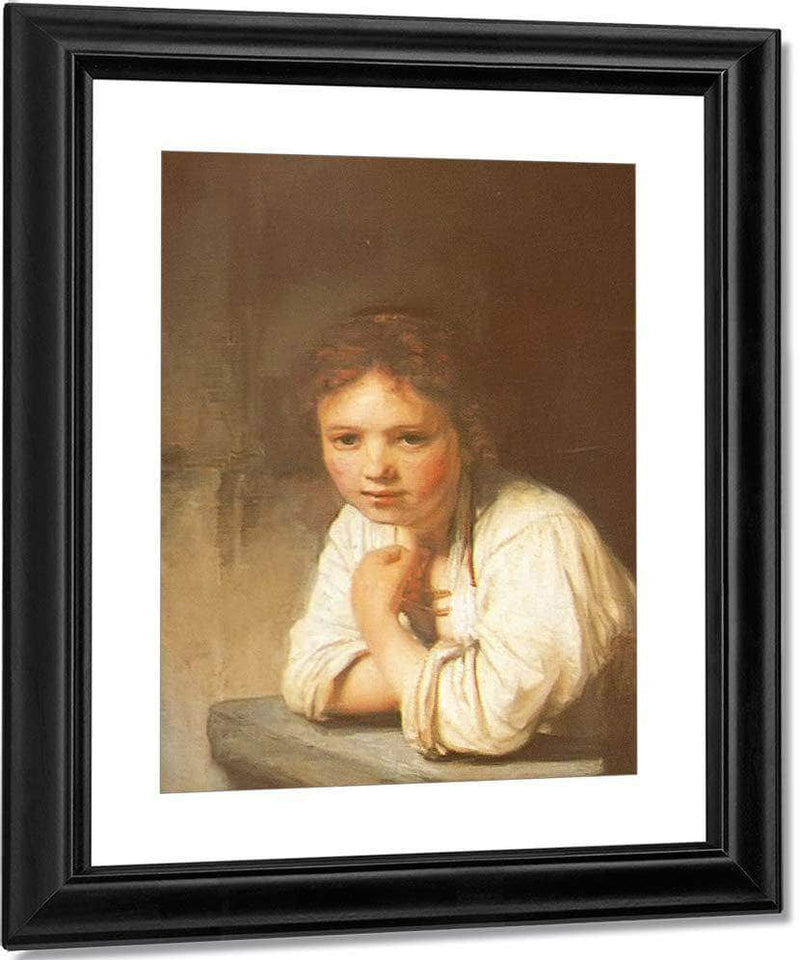 A Young Girl Leaning On A Window Sill 1645 By Rembrandt Fine Art Print