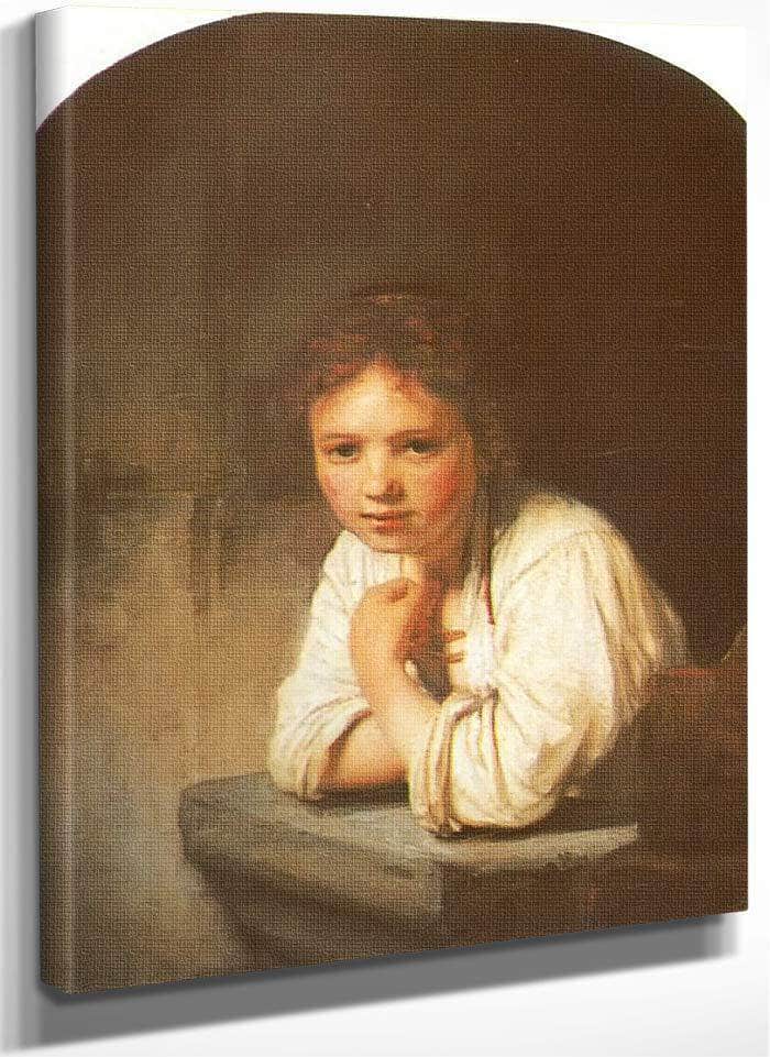 A Young Girl Leaning On A Window Sill 1645 By Rembrandt Fine Art Print