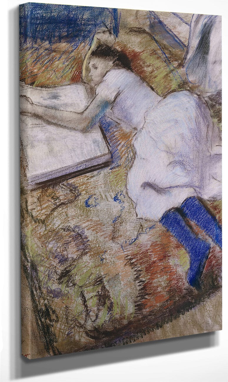 A Young Girl Stretched Out And Looking At An Album By Edgar Degas Fine Art Print
