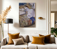 A Young Girl Stretched Out And Looking At An Album By Edgar Degas Fine Art Print