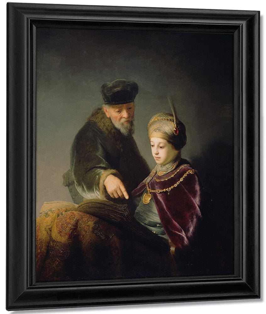 A Young Scholar And His Tutor By Rembrandt Fine Art Print