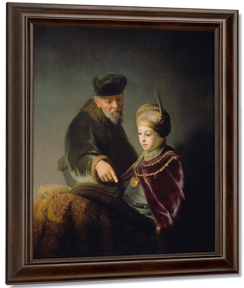 A Young Scholar And His Tutor By Rembrandt Fine Art Print