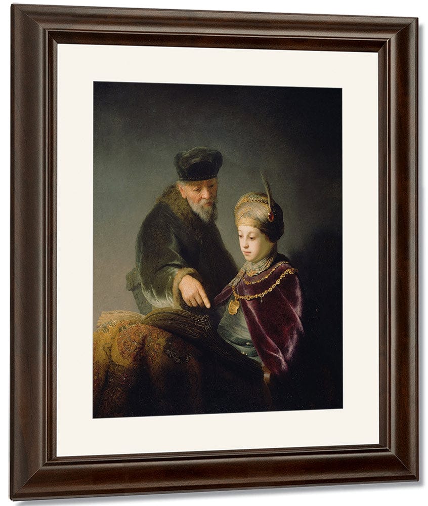 A Young Scholar And His Tutor By Rembrandt Fine Art Print
