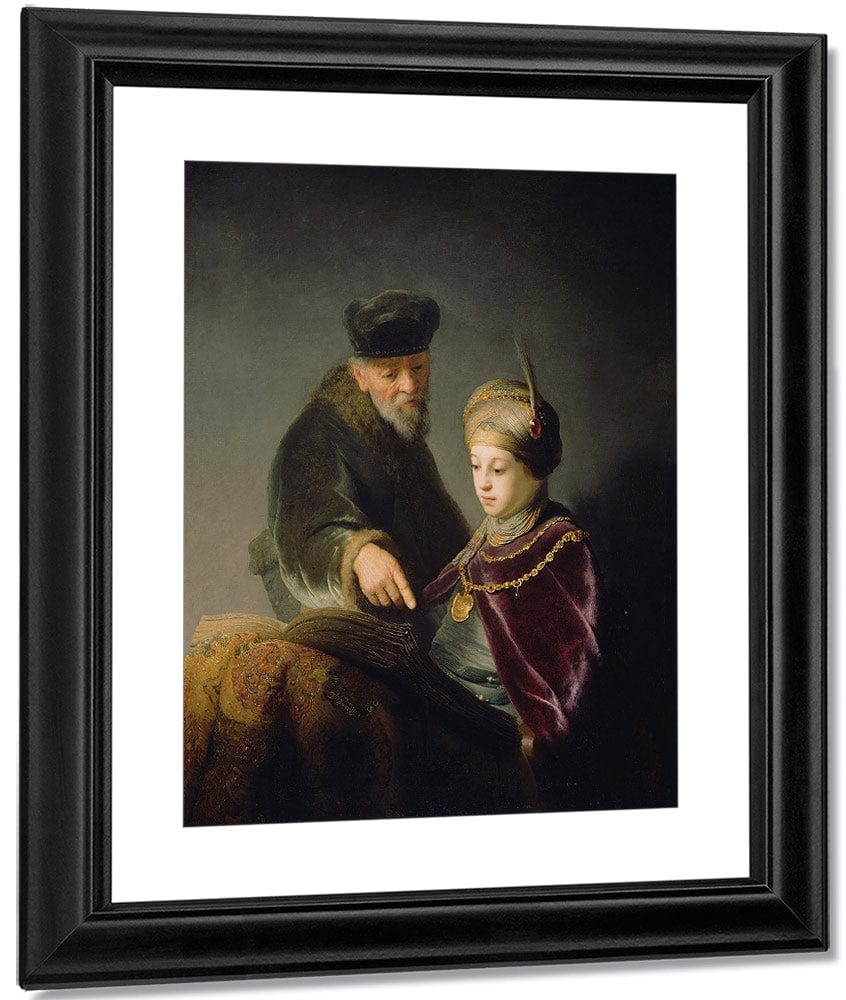 A Young Scholar And His Tutor By Rembrandt Fine Art Print