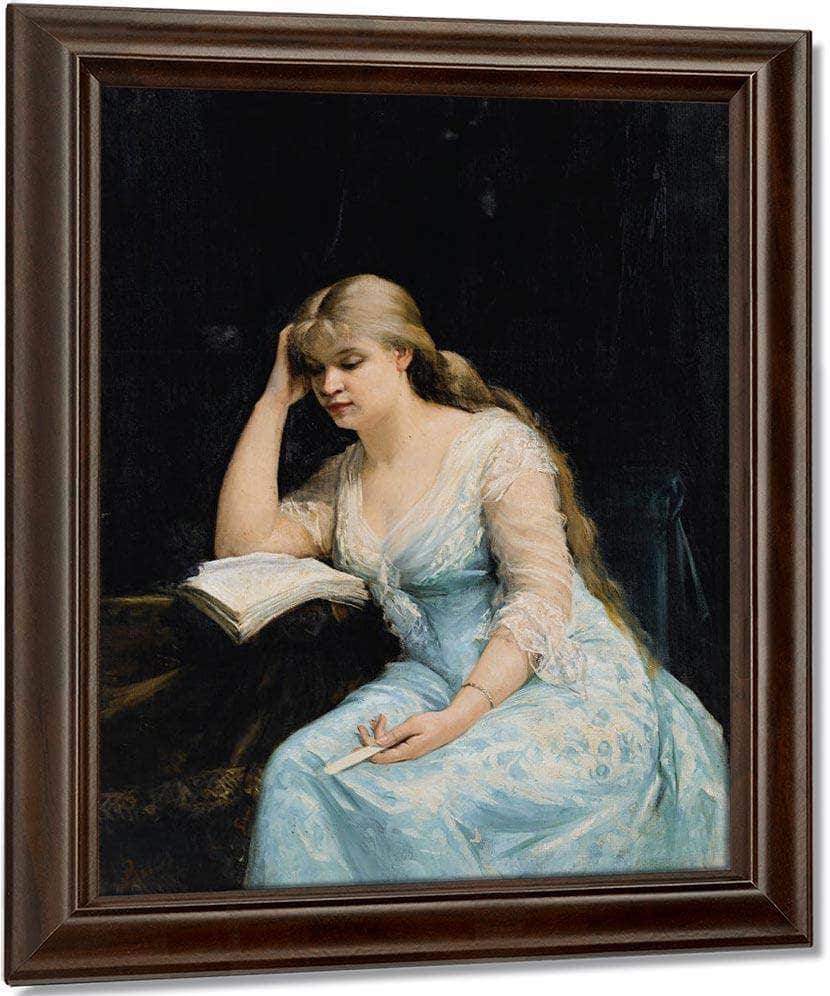 A Young Woman Reading 1880 By Marie Bashkirtseff Fine Art Print
