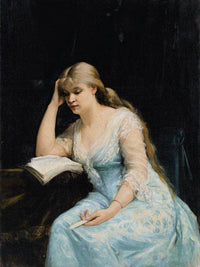A Young Woman Reading 1880 By Marie Bashkirtseff Fine Art Print