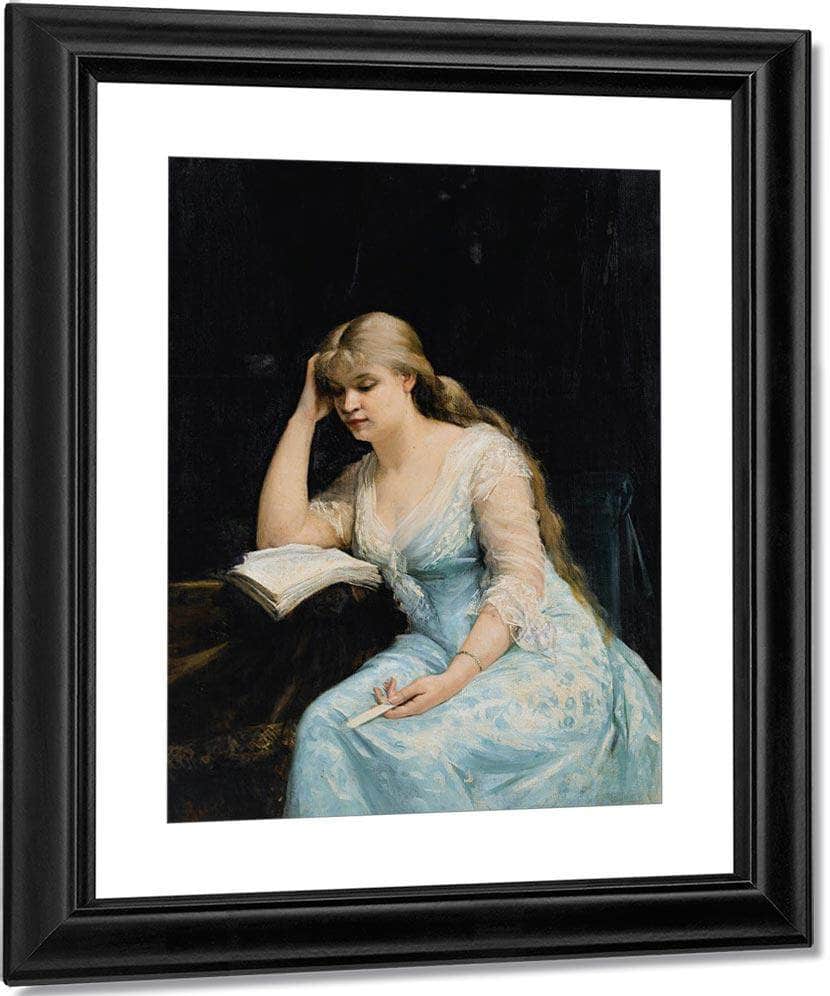 A Young Woman Reading 1880 By Marie Bashkirtseff Fine Art Print