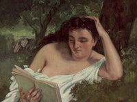 A Young Woman Reading By Gusave Courbet Fine Art Print