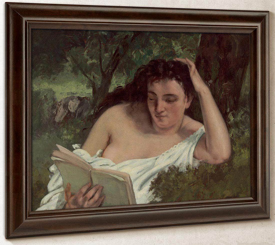 A Young Woman Reading By Gusave Courbet Fine Art Print