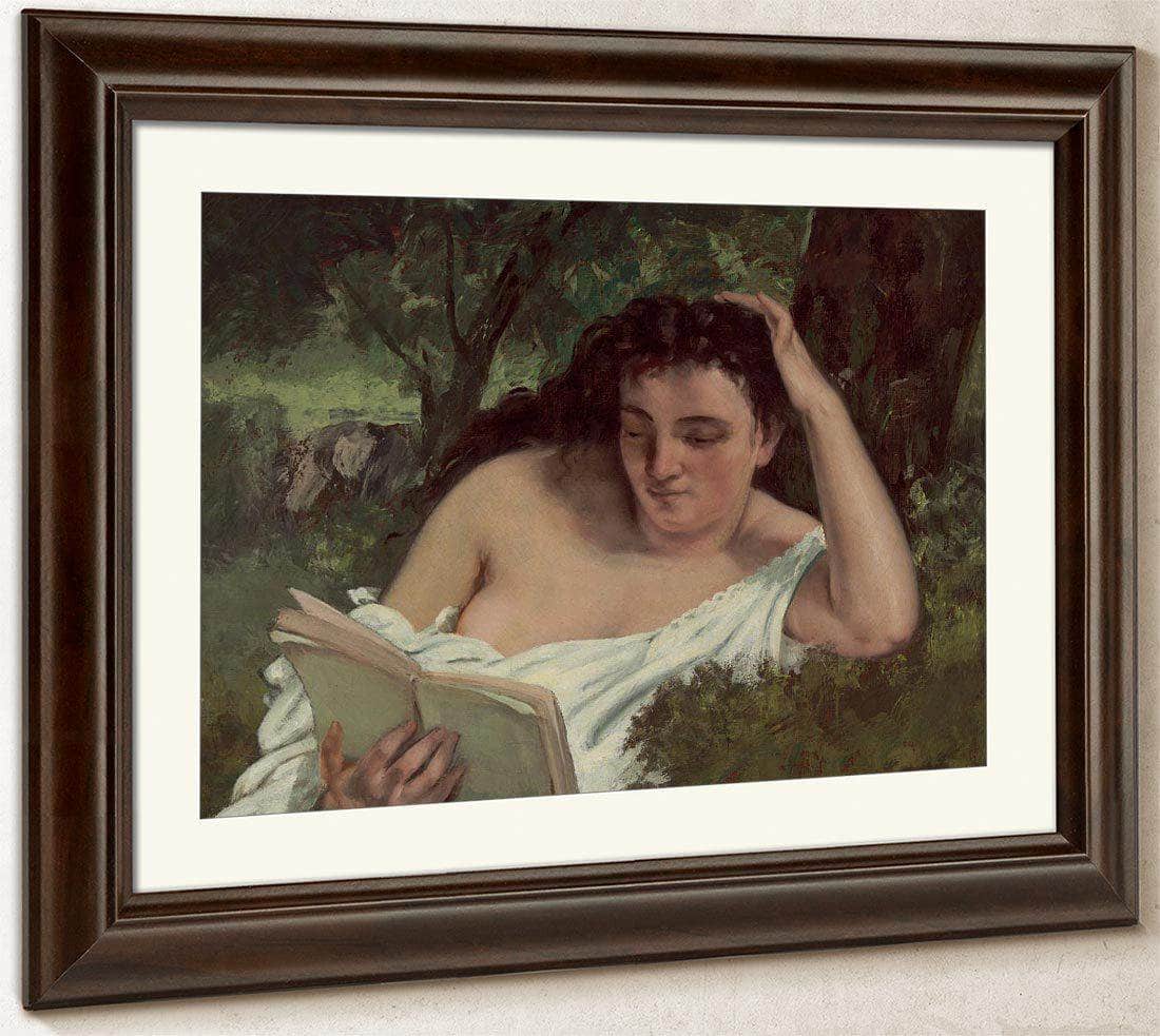 A Young Woman Reading By Gusave Courbet Fine Art Print