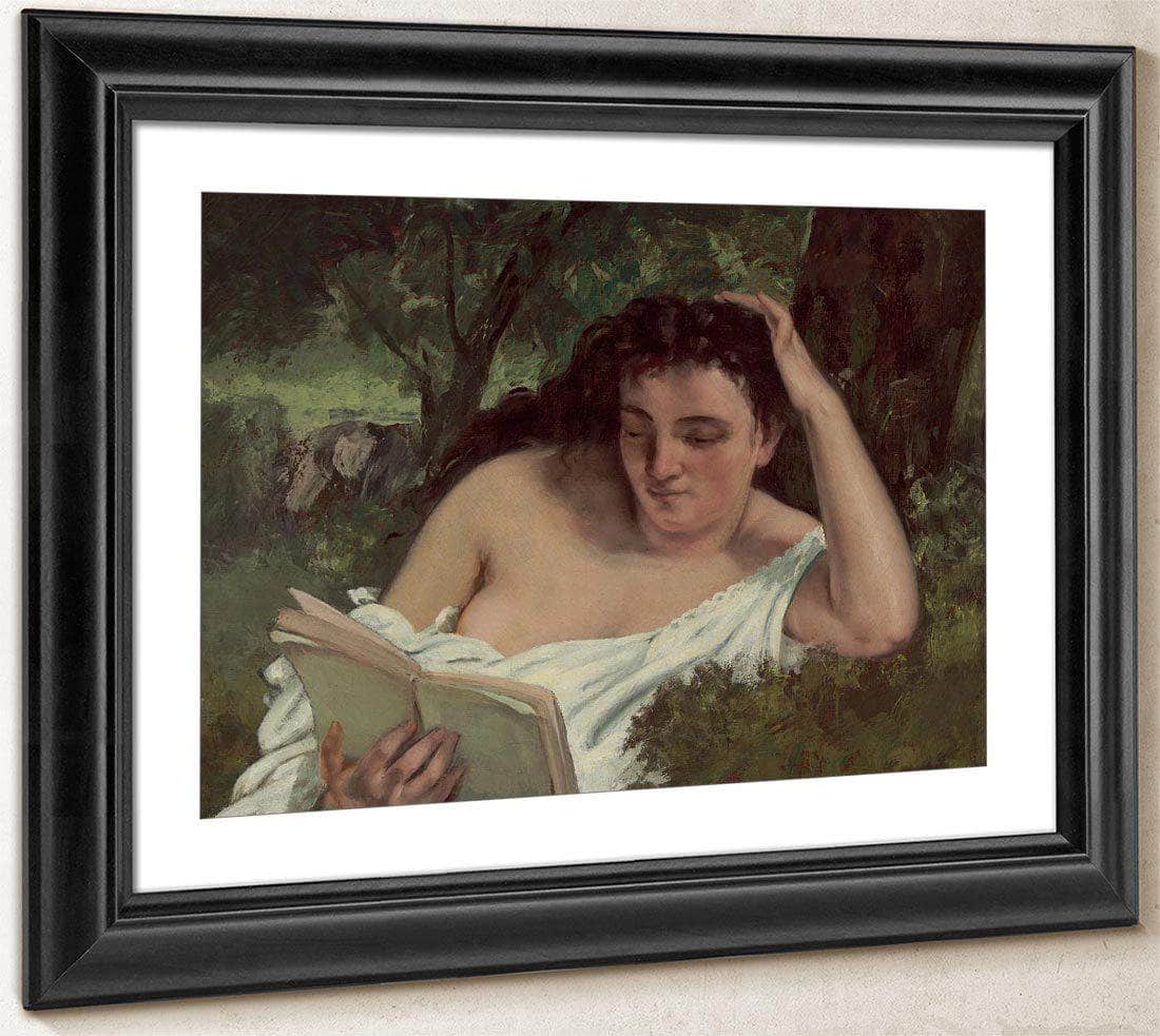 A Young Woman Reading By Gusave Courbet Fine Art Print
