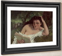 A Young Woman Reading By Gusave Courbet Fine Art Print