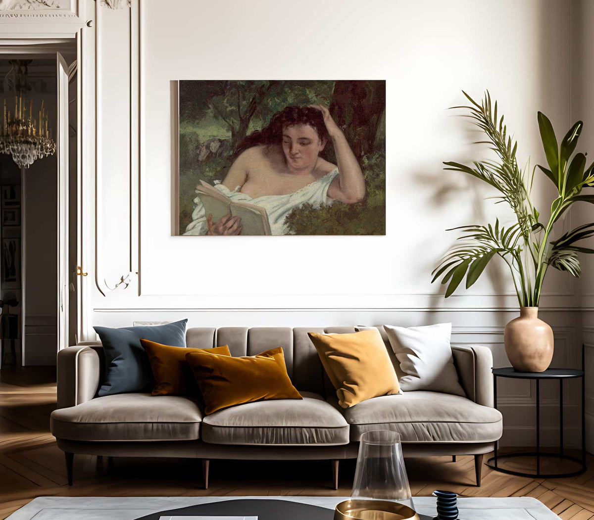 A Young Woman Reading By Gusave Courbet Fine Art Print