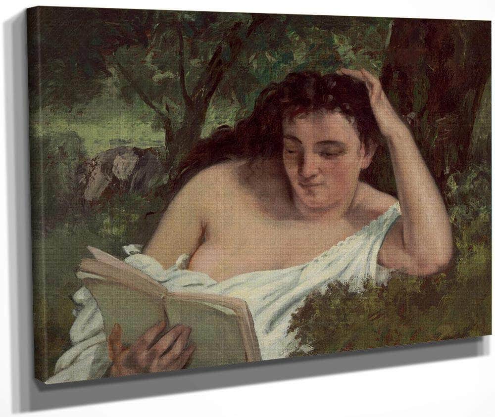 A Young Woman Reading By Gusave Courbet Fine Art Print