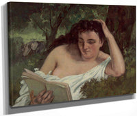 A Young Woman Reading By Gusave Courbet Fine Art Print