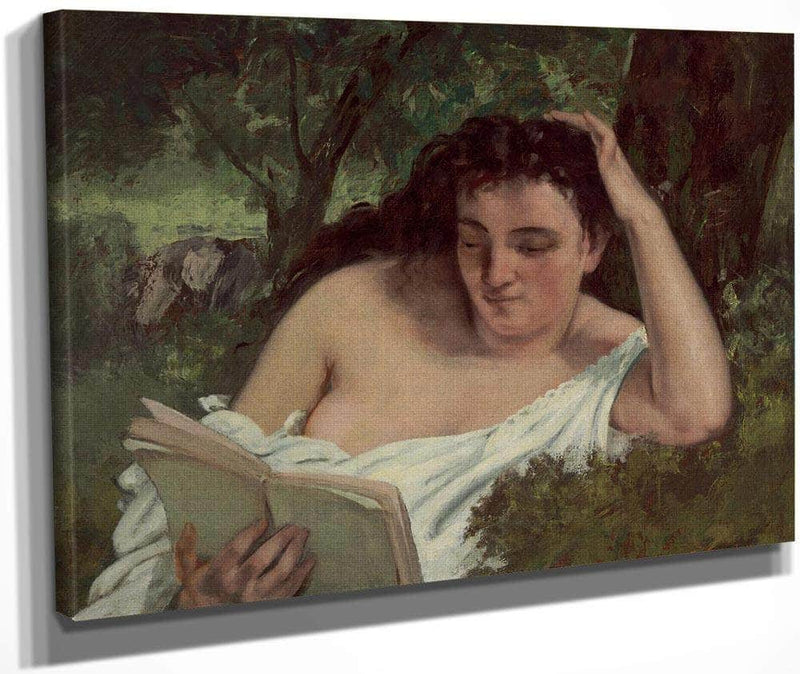 A Young Woman Reading By Gusave Courbet Fine Art Print