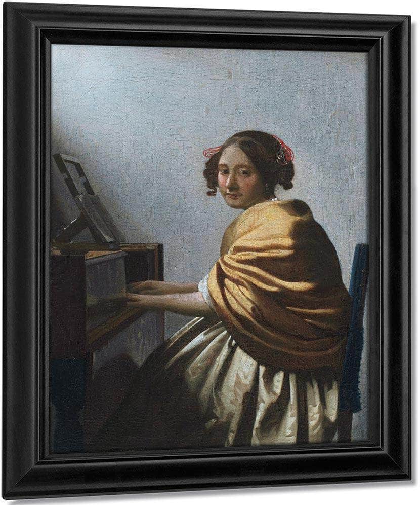 A Young Woman Seated At The Virginals 1672 By Johannes Vermeer Fine Art Print