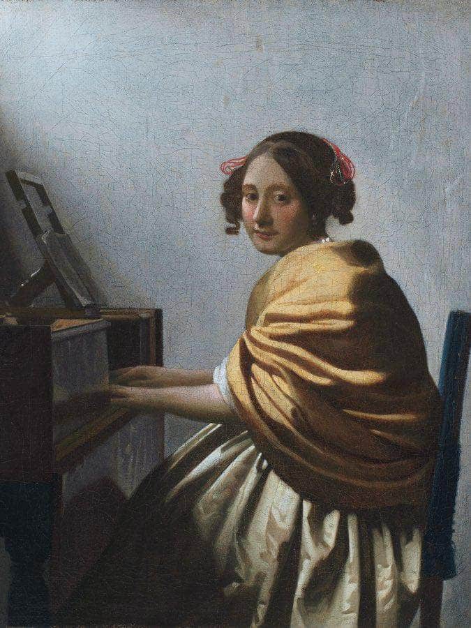 A Young Woman Seated At The Virginals 1672 By Johannes Vermeer Fine Art Print