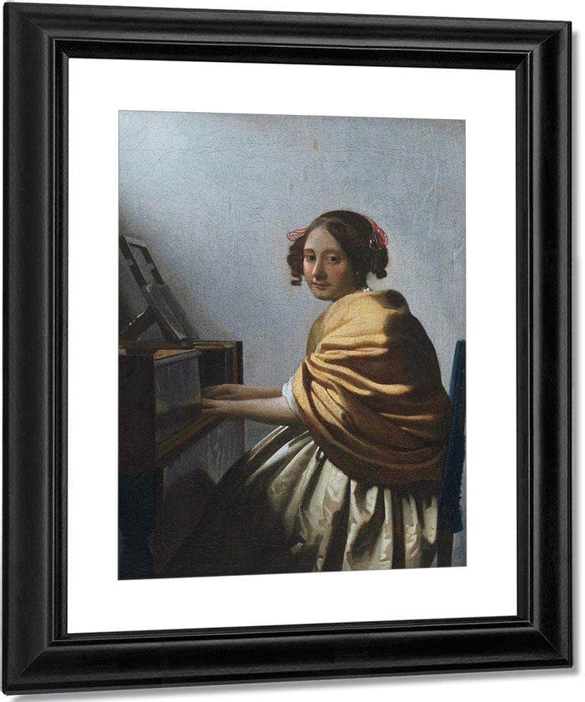 A Young Woman Seated At The Virginals 1672 By Johannes Vermeer Fine Art Print