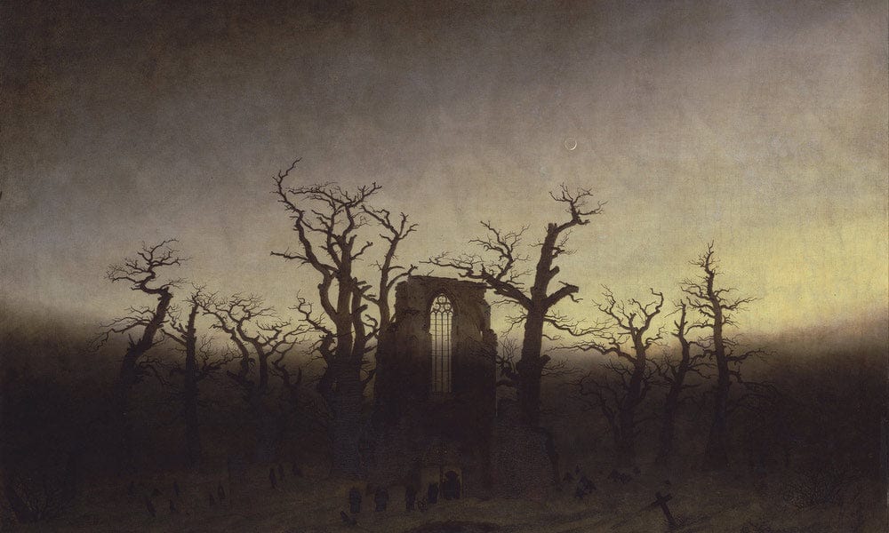 Abbey Among Oak Trees 1810 By Caspar David Friedrich Fine Art Print