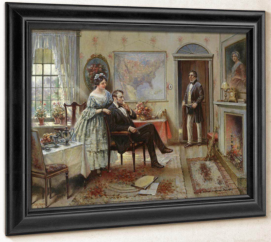Abe And Mary Todd Lincoln By Edward Percy Moran Fine Art Print