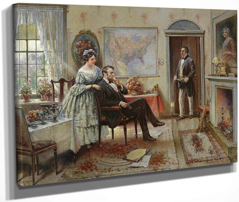Abe And Mary Todd Lincoln By Edward Percy Moran Fine Art Print