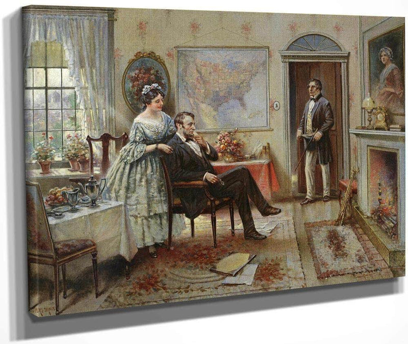 Abe And Mary Todd Lincoln By Edward Percy Moran Fine Art Print