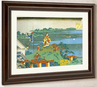 Abe No Nakamaro Watching The Moon From A Hill By Hokusai Fine Art Print