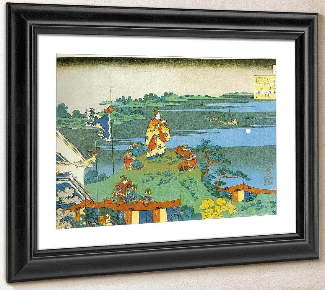 Abe No Nakamaro Watching The Moon From A Hill By Hokusai Fine Art Print