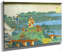 Abe No Nakamaro Watching The Moon From A Hill By Hokusai Fine Art Print