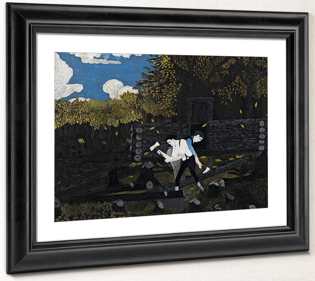 Abraham Lincoln And His Father Building Their Cabin On Pigeon Creek By Horace Pippin Fine Art Print