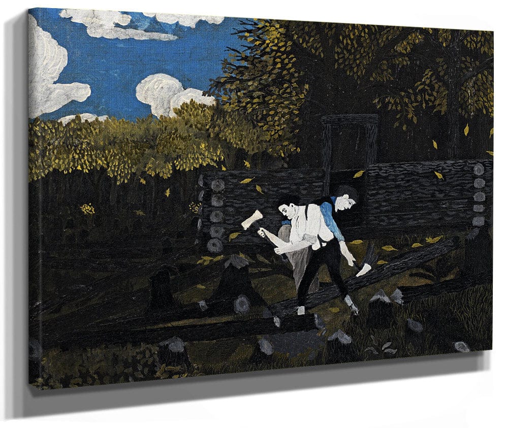Abraham Lincoln And His Father Building Their Cabin On Pigeon Creek By Horace Pippin Fine Art Print
