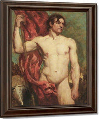 Academic Study Of A Male Nude As A Standard Bearer By William Etty Fine Art Print