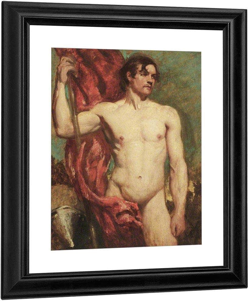 Academic Study Of A Male Nude As A Standard Bearer By William Etty Fine Art Print