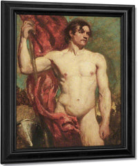 Academic Study Of A Male Nude As A Standard Bearer By William Etty Fine Art Print