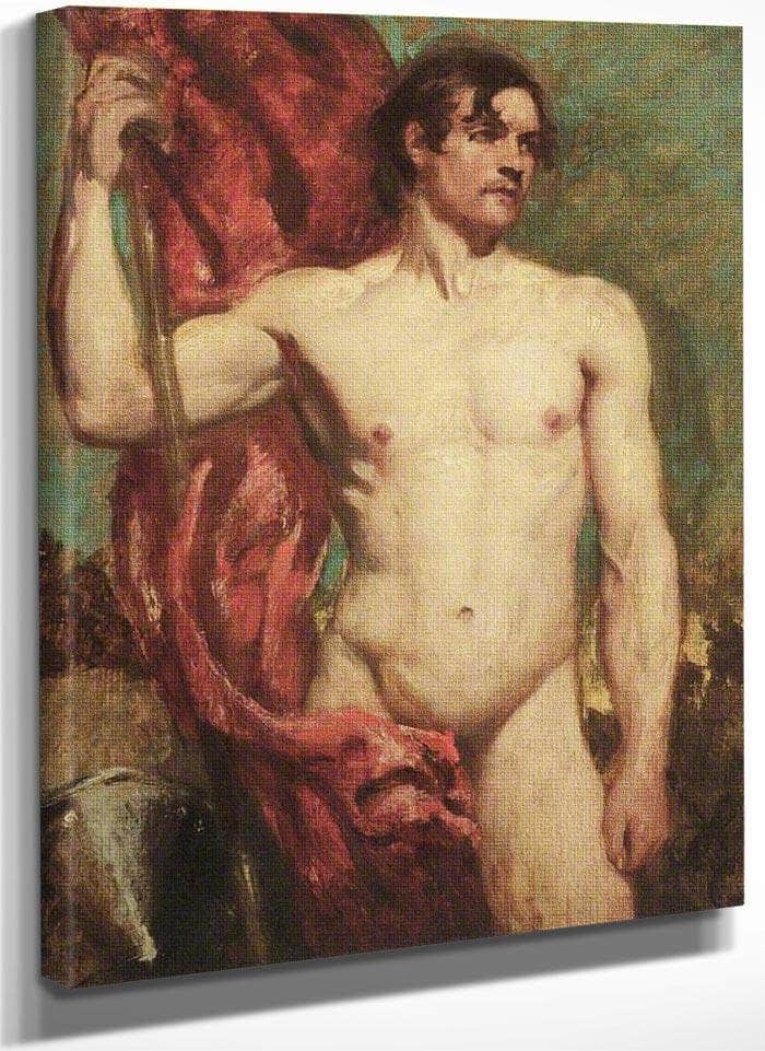 Academic Study Of A Male Nude As A Standard Bearer By William Etty Fine Art Print