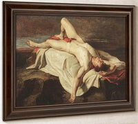 Academic Study Of A Male Nude Lying On A Shroud On Rocks By William Etty Fine Art Print