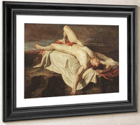 Academic Study Of A Male Nude Lying On A Shroud On Rocks By William Etty Fine Art Print