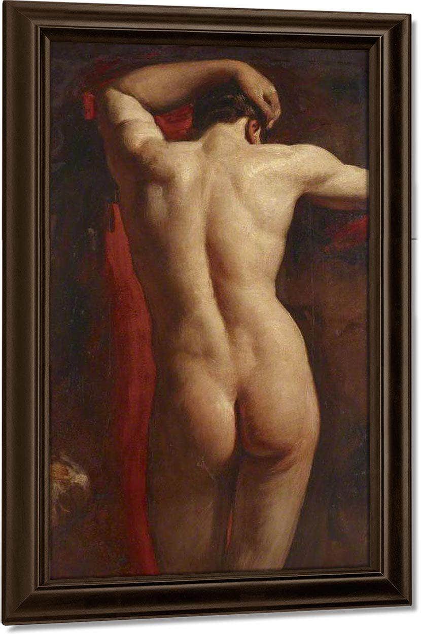 Academic Study Of A Male Nude, Seen From Behind By William Etty Fine Art Print