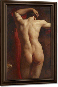 Academic Study Of A Male Nude, Seen From Behind By William Etty Fine Art Print