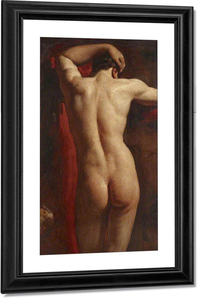 Academic Study Of A Male Nude, Seen From Behind By William Etty Fine Art Print