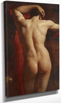 Academic Study Of A Male Nude, Seen From Behind By William Etty Fine Art Print