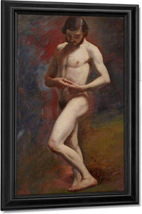 Academic Study Of A Male Nude Standing By William Etty Fine Art Print