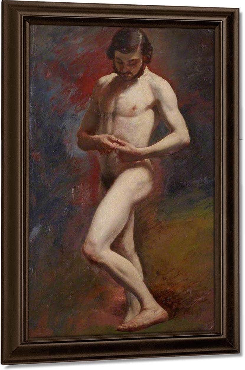 Academic Study Of A Male Nude Standing By William Etty Fine Art Print